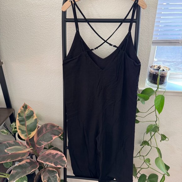 Free People Black Criss Cross Back Jumpsuit - Picture 6 of 7